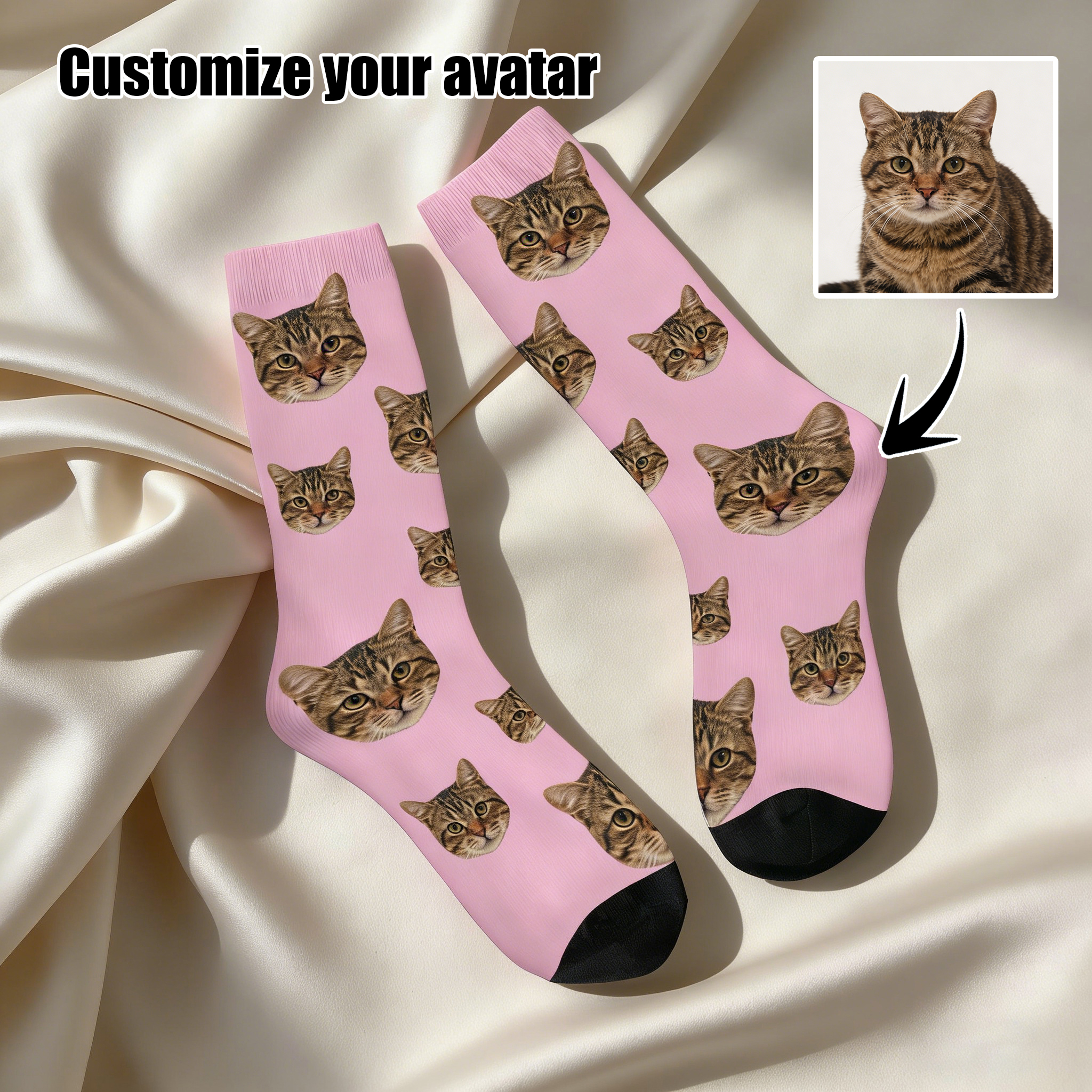 Photography Style - Customized face-shaped socks DIY Unisex customized