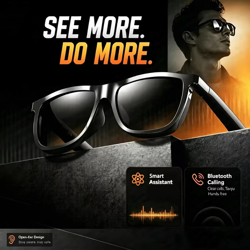 Photography Of A Man - Smart Glasses Men Bluetooth Call Assisted