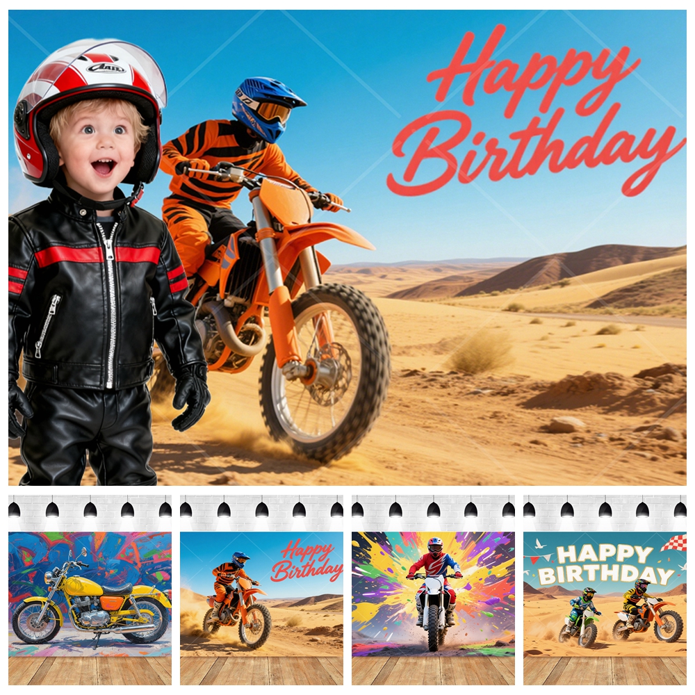Photography Contest - Motocross Racing Backdrop Boys Birthday Party