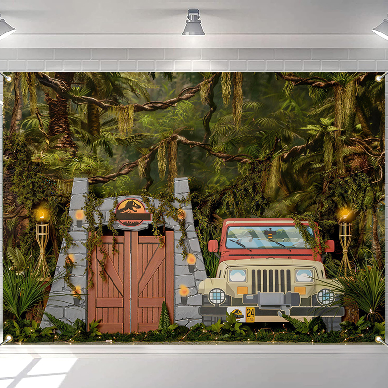 Photography Zoo - LS Jungle Tyrannosaurus Rex Zoo Backdrops