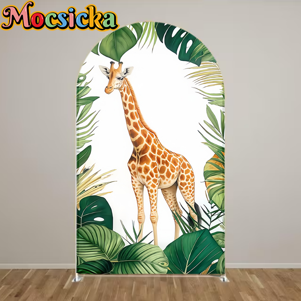 Photography Zoo - Cartoon green jungle animals children birthday