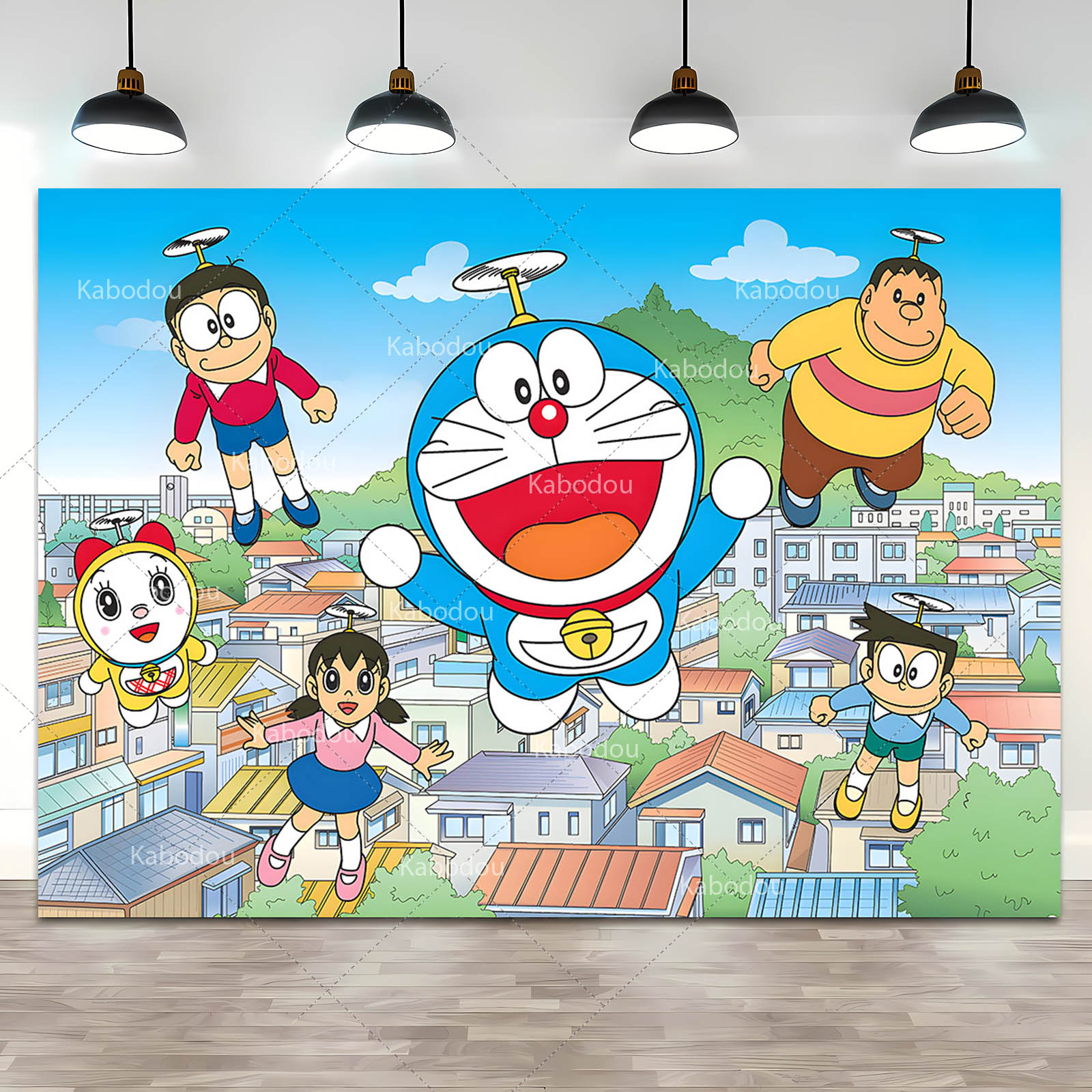 Doraemon Party Backdrop Blue C - đánh giá và giá Photography Class