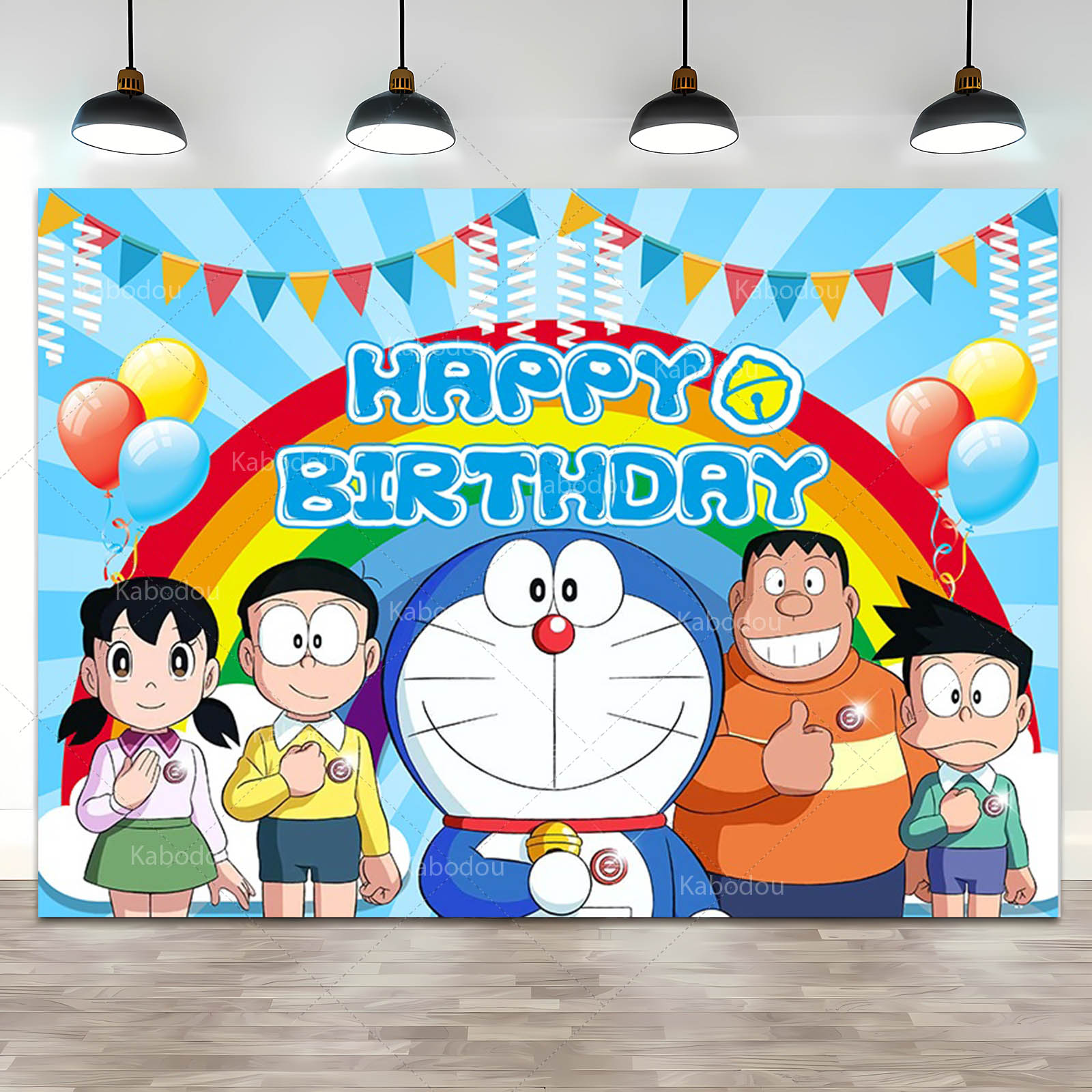 Doraemon Party Backdrop Blue C - đánh giá và giá Photography Class