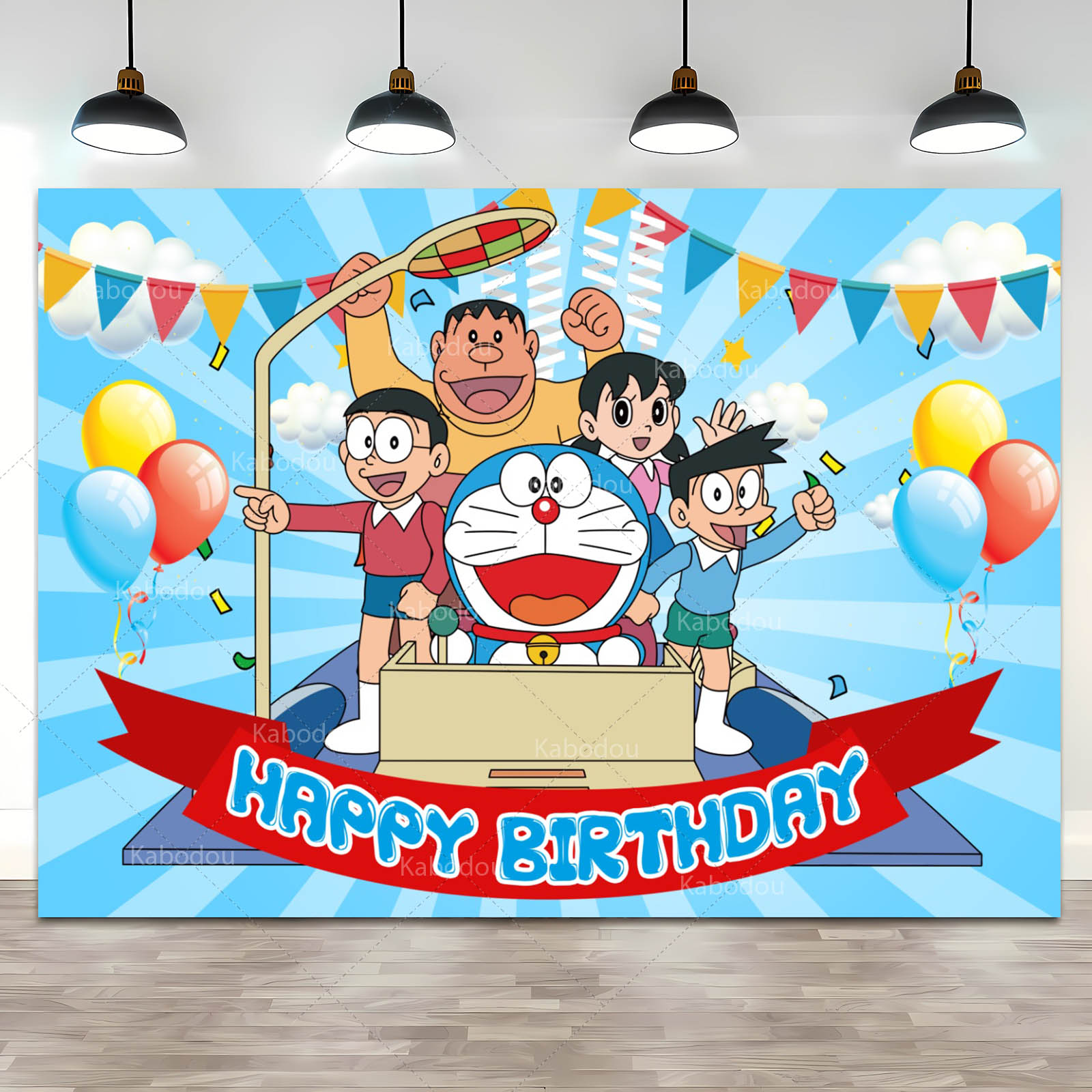 Doraemon Party Backdrop Blue C - đánh giá và giá Photography Class