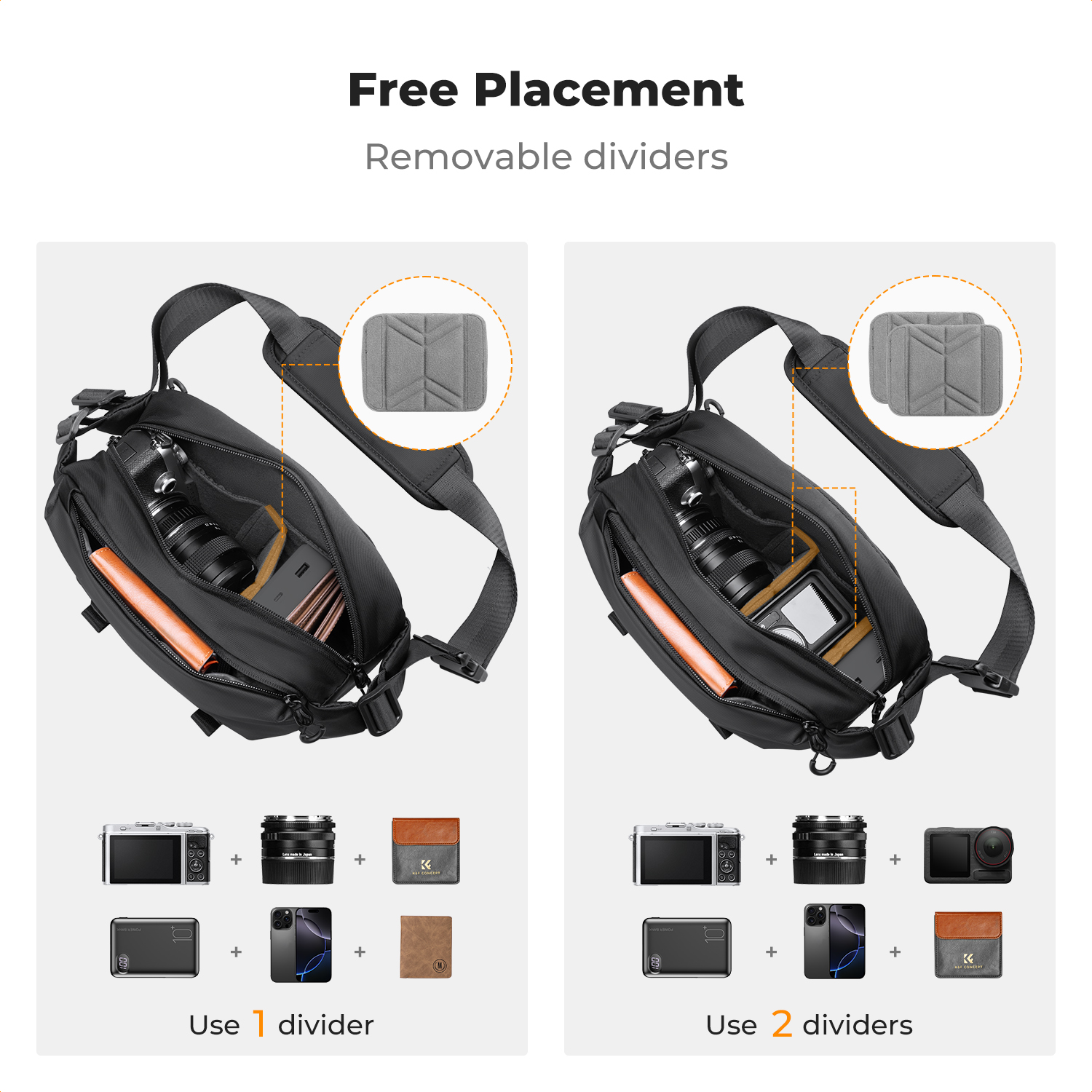 K&F CONCEPT 4L Camera Sling Ba - đánh giá và giá Camera Bag Waterproof
