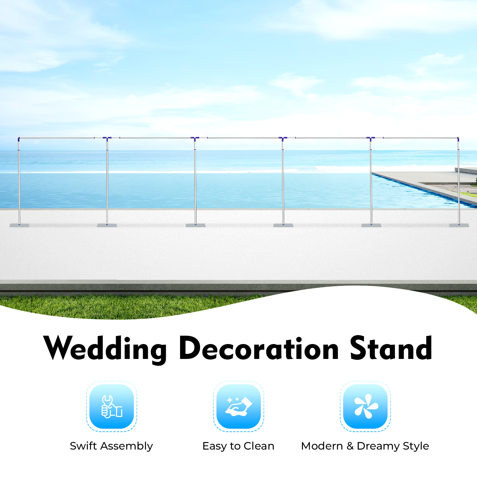 9.84*49.21ft Wedding Decoratio - đánh giá và giá Backdrop Stand Kit