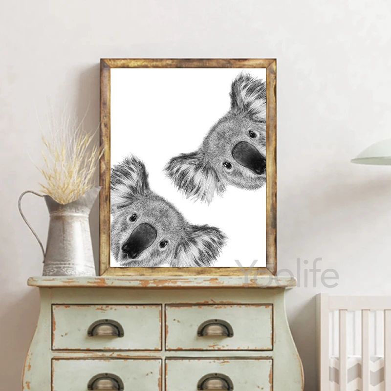 1pc frameless Koala Print Blac - đánh giá và giá Photography Zoo
